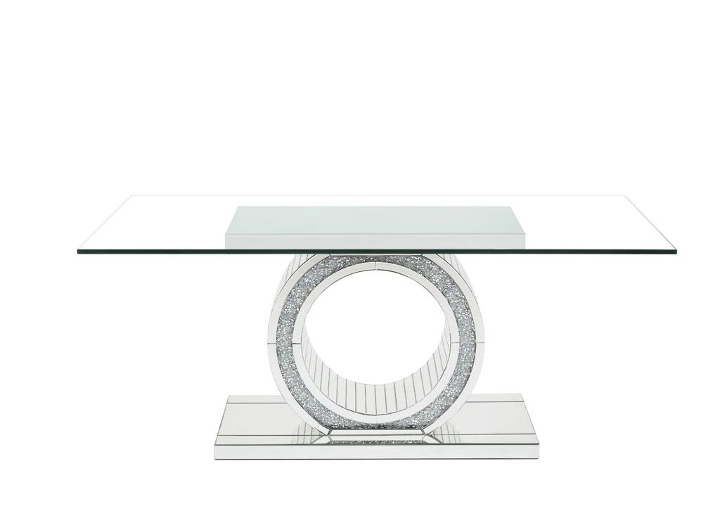 

    
Modern Mirrored & Faux Diamonds Dining Table by Acme Noralie DN00720
