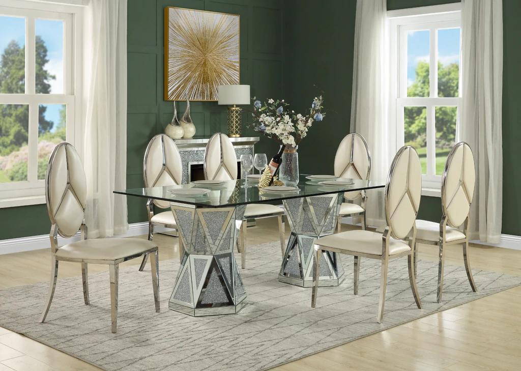

                    
Acme Furniture Noralie Dining Table Mirrored  Purchase 
