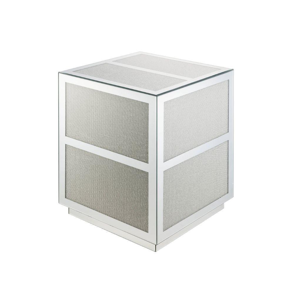 Modern End Table Lavina 88017 in Mirrored 