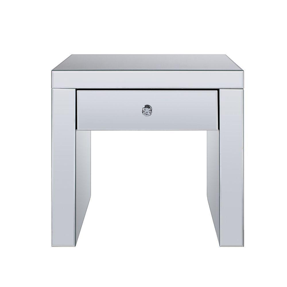 

    
Acme Furniture Noralie End Table Mirrored 81475
