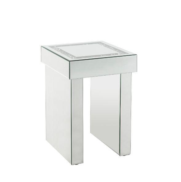 Modern End Table Noralie 84702 in Mirrored 
