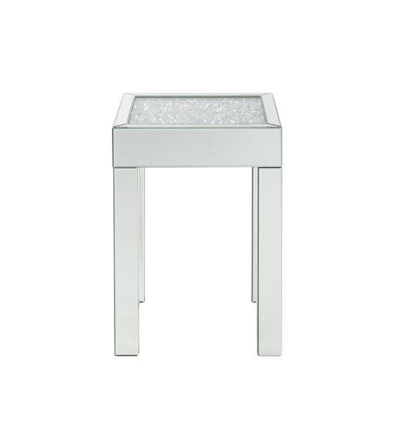 

    
Modern Mirrored & Faux Diamonds End Table by Acme Noralie 84707
