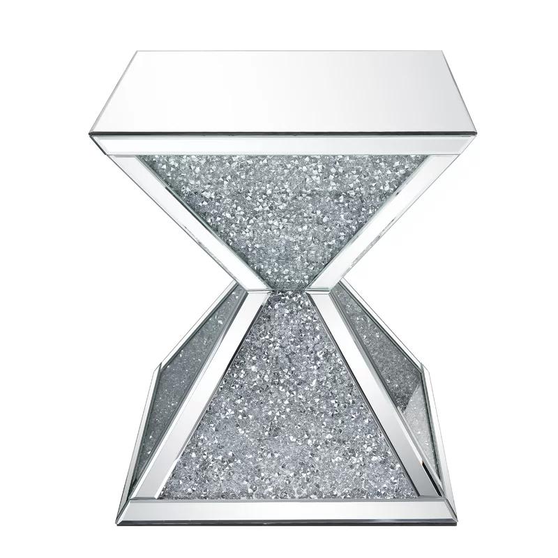 

    
Modern Mirrored & Faux Diamonds End Table by Acme Noralie 84902
