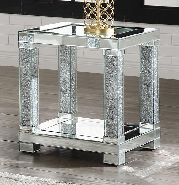 

    
Acme Furniture Noralie End Table Mirrored 87997
