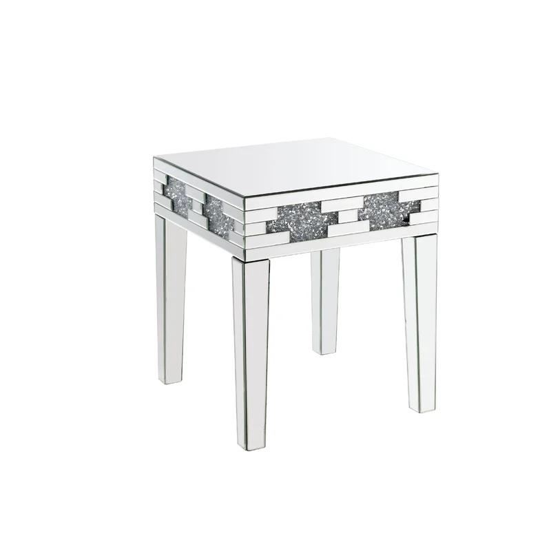 

    
Modern Mirrored & Faux Diamonds End Table by Acme Noralie 88057

