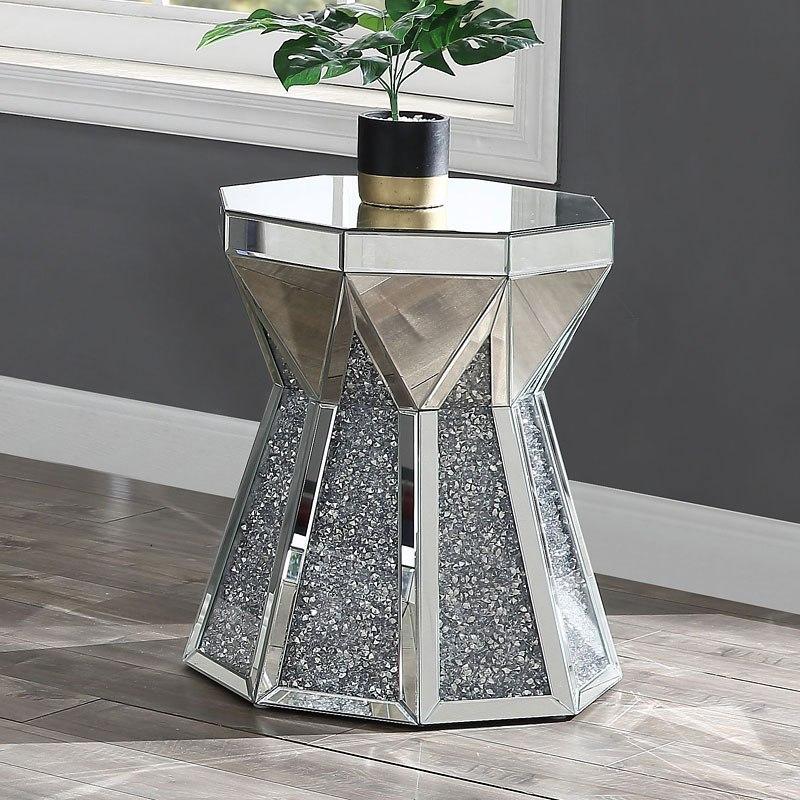 

    
Acme Furniture Noralie End Table Mirrored 88062
