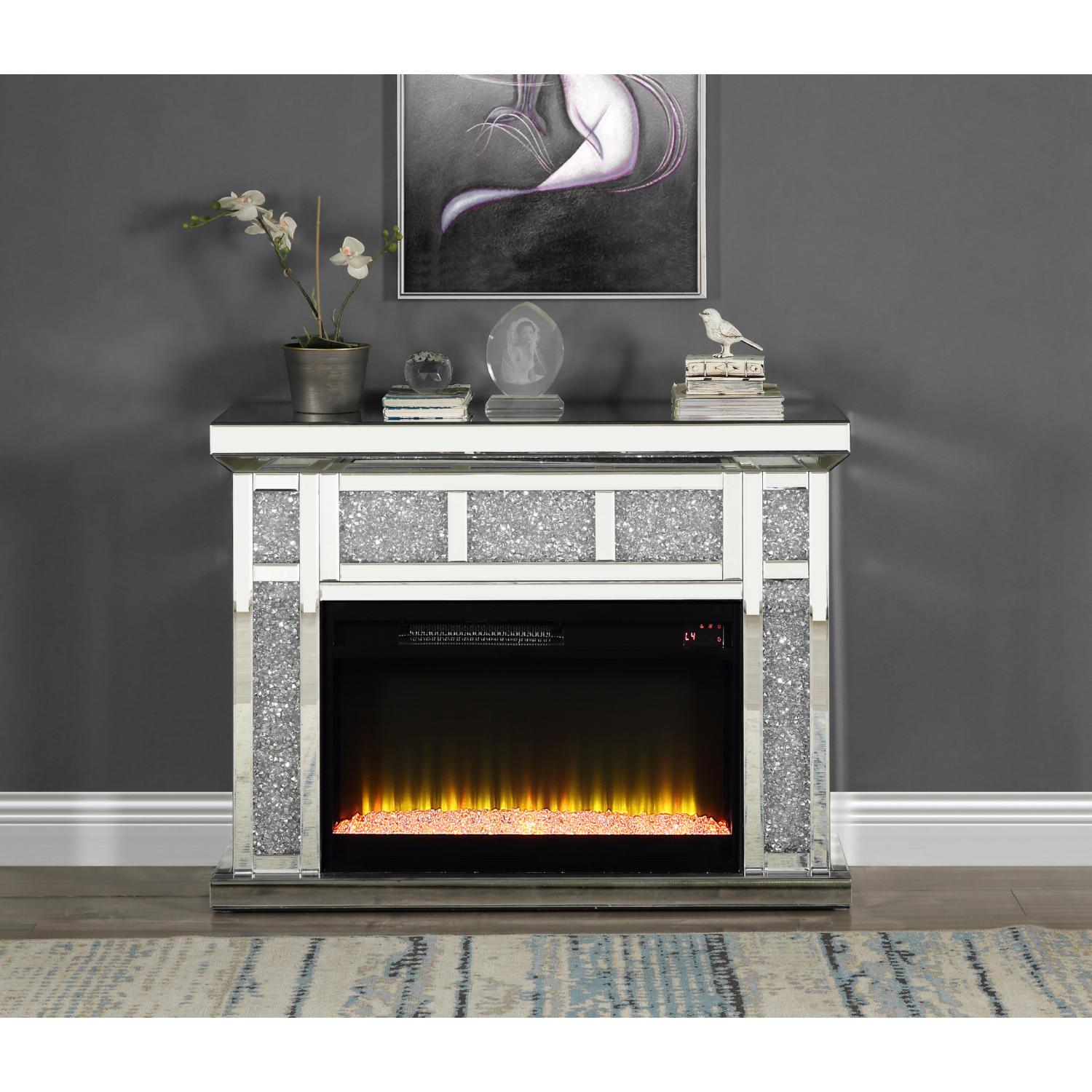 

    
Acme Furniture Noralie Fireplace Mirrored AC00513
