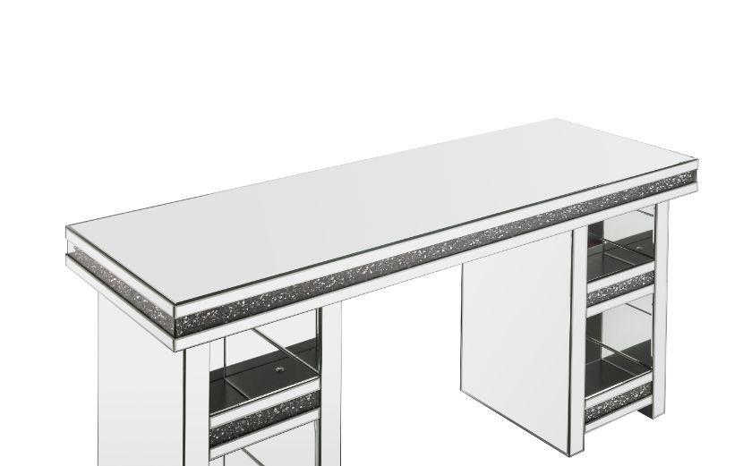 

    
Modern Mirrored & Faux Diamonds Writing Desk by Acme Noralie 93112
