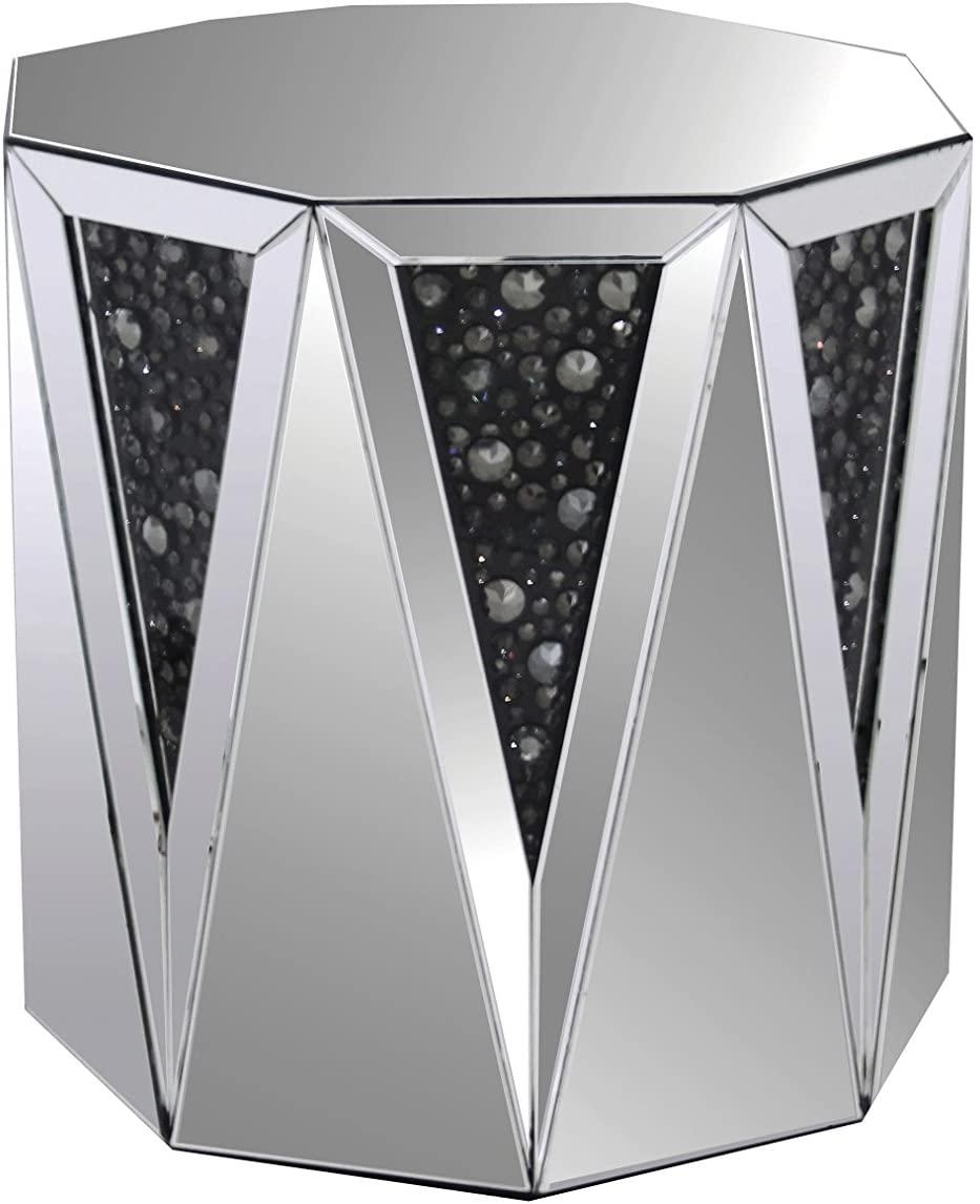 

    
Modern Mirrored & Faux Gem Stones End Table by Acme Noor 82777
