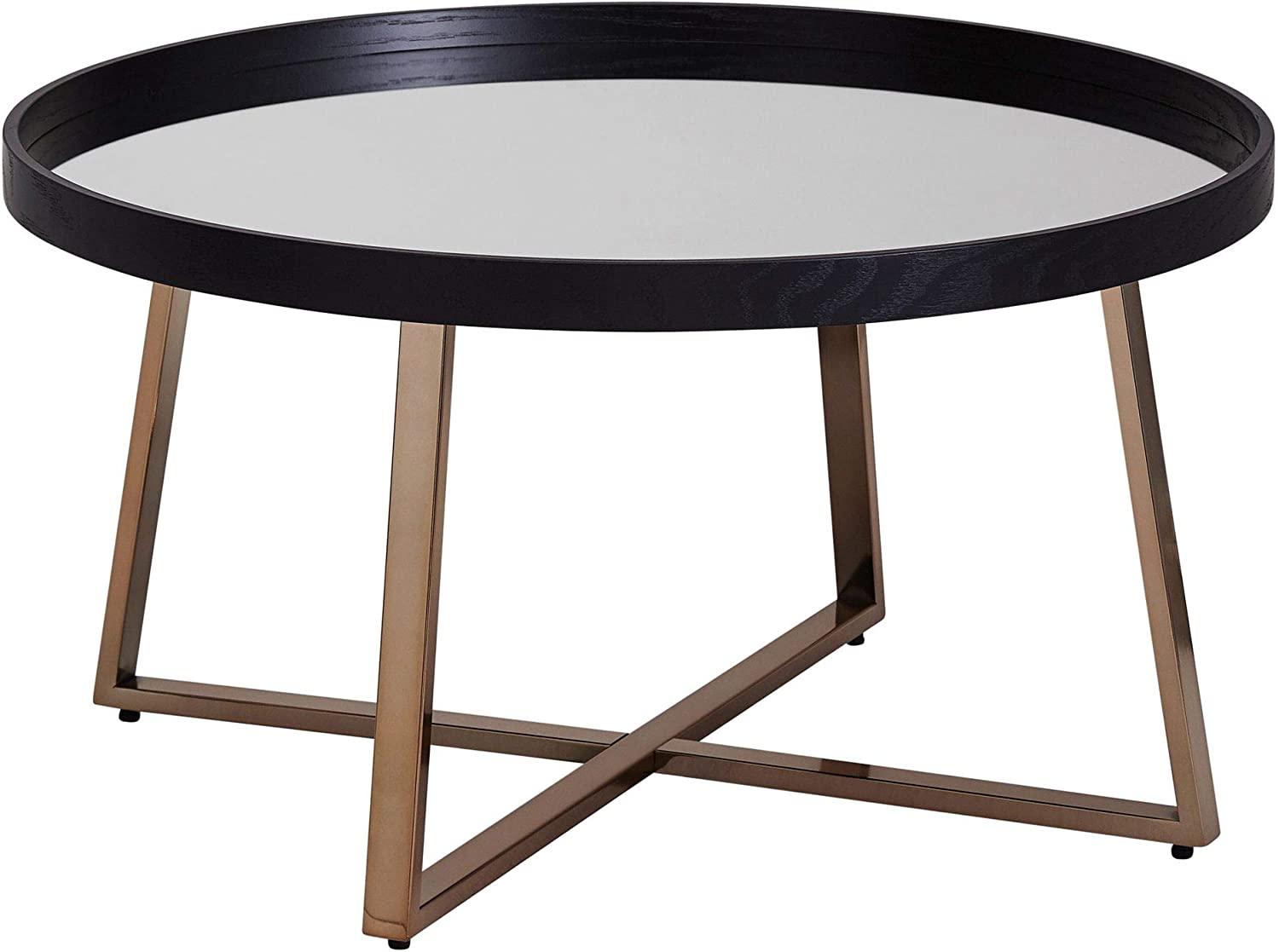 

    
Modern Mirrored, Walnut & Champagne Coffee Table by Acme Hepton 82945
