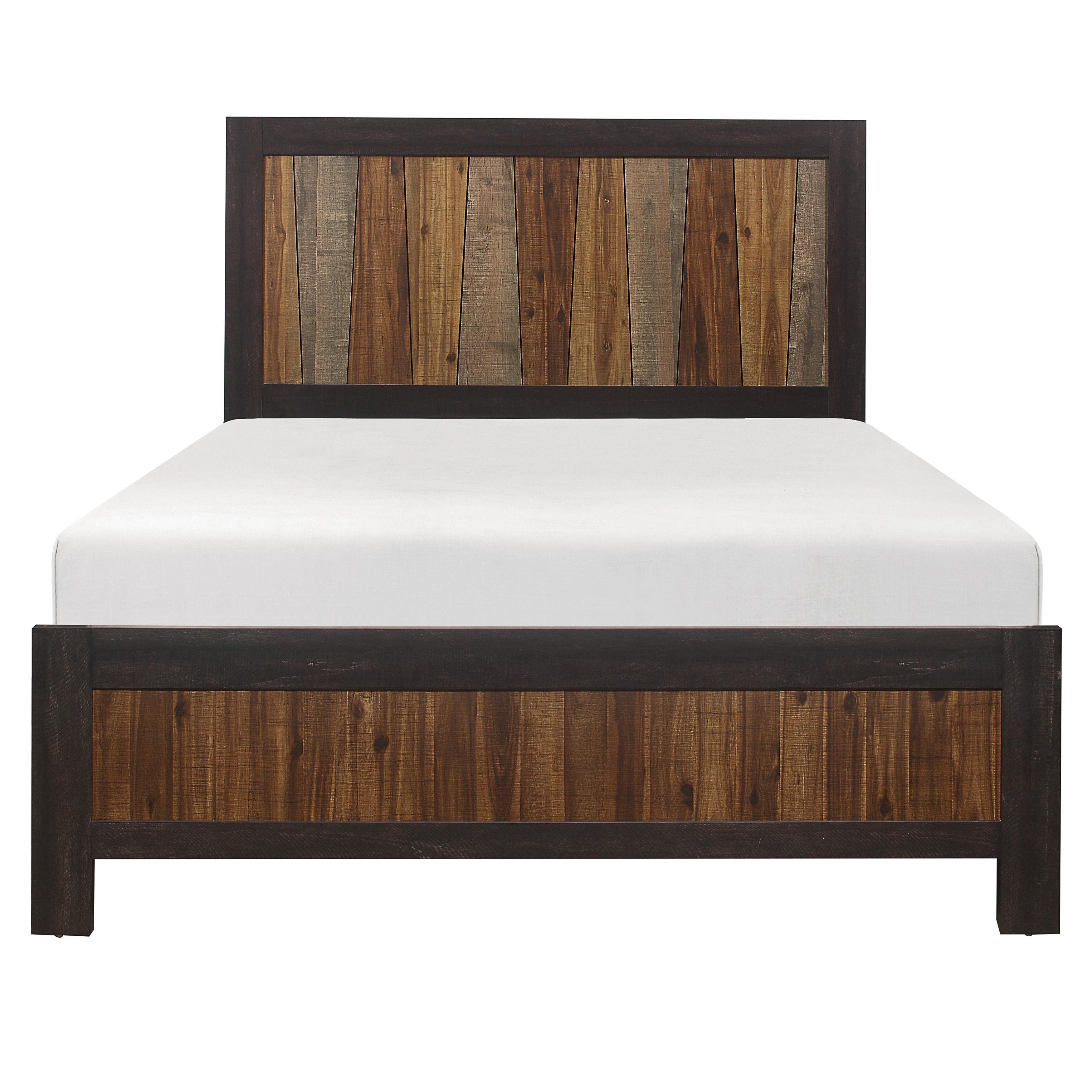 

    
Modern Multi-Tone Wire Brushed Wood Queen Bed Homelegance 2059-1* Cooper
