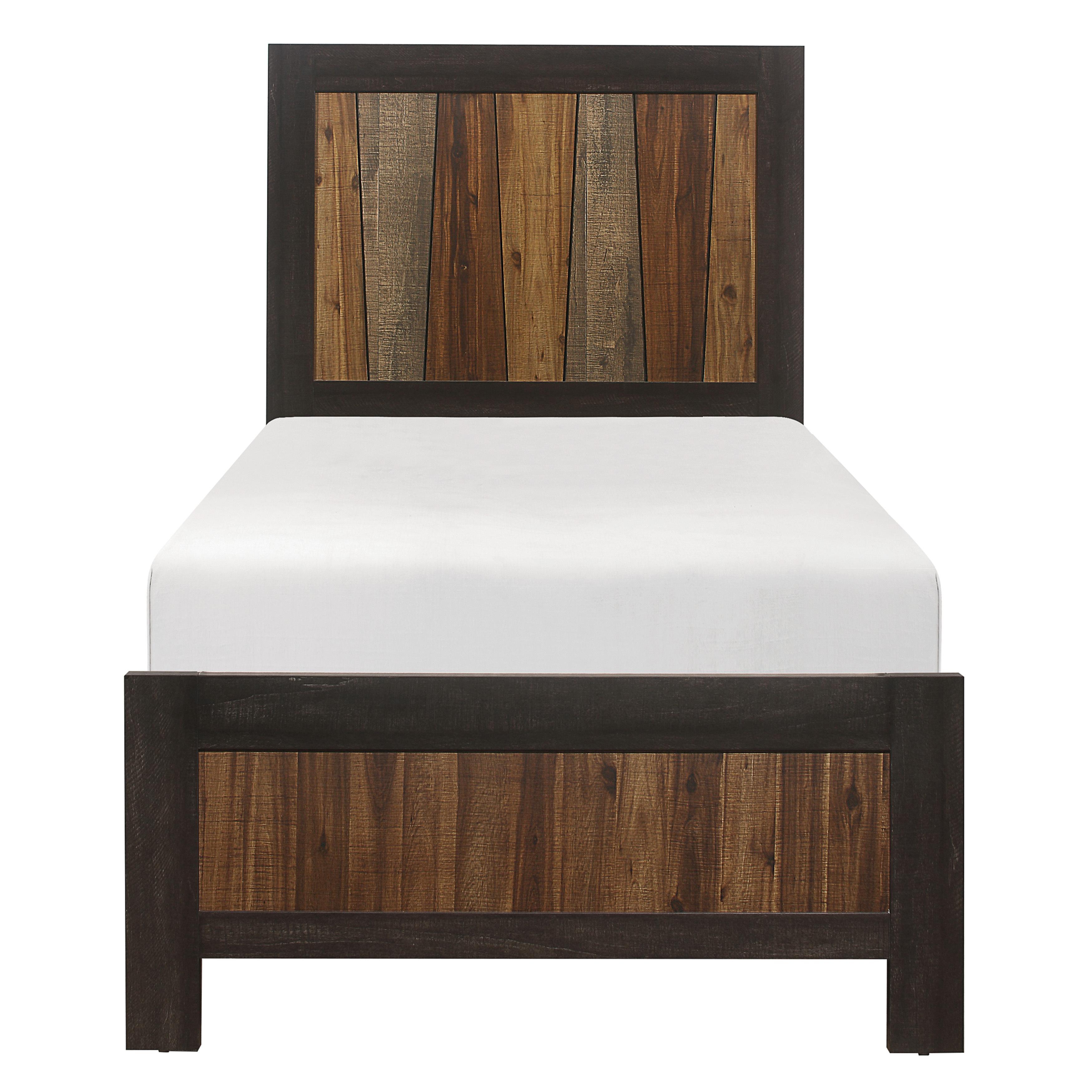 

    
Modern Multi-Tone Wire Brushed Wood Twin Bed Homelegance 2059T-1* Cooper
