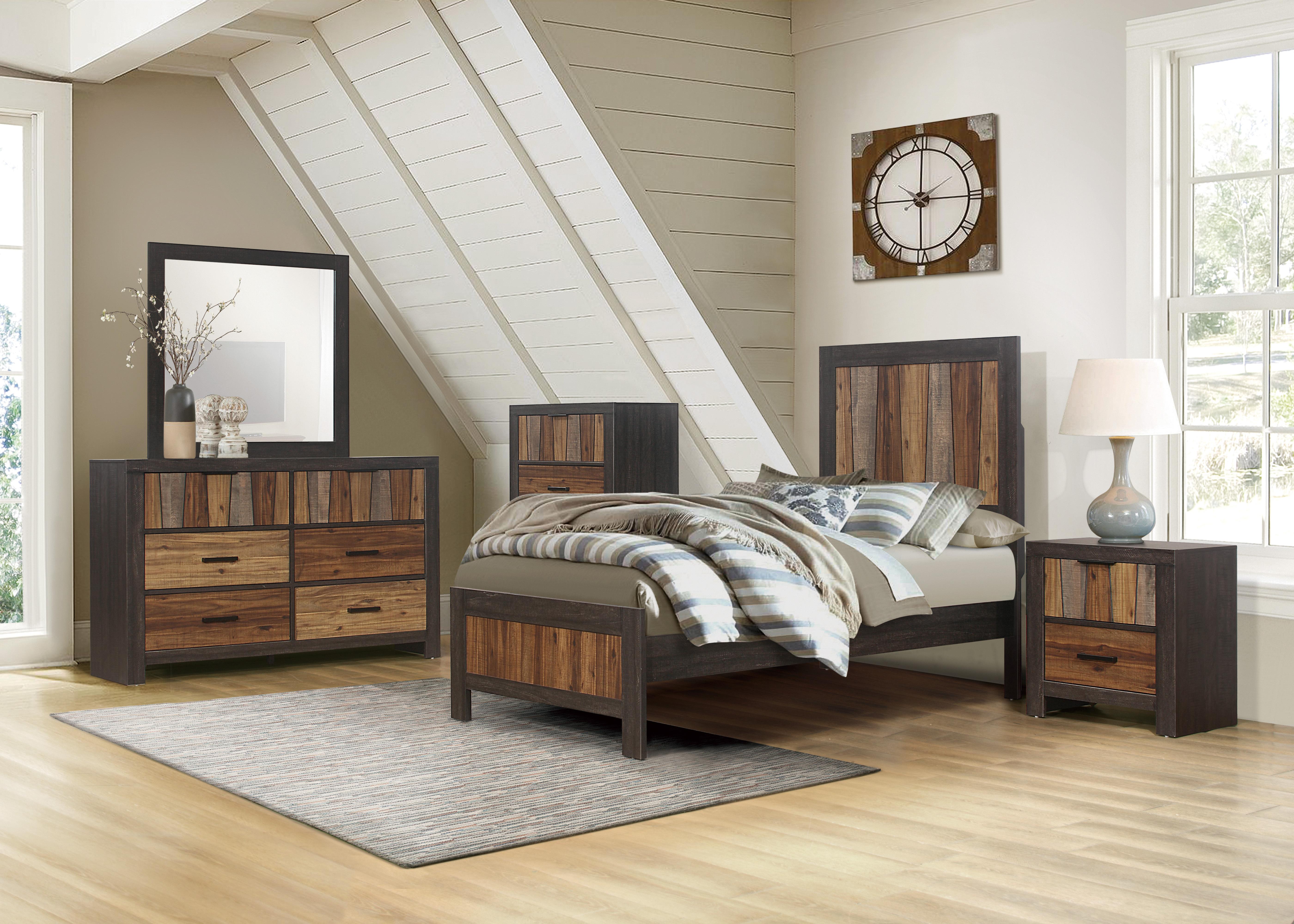 

    
Modern Multi-Tone Wire Brushed Wood Twin Bedroom Set 5pcs Homelegance 2059T-1* Cooper
