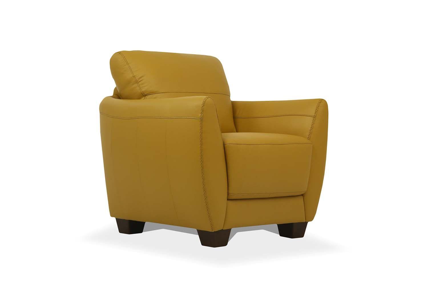 

                    
Acme Furniture Valeria Sofa Loveseat and Chair Set Yellow Leather Purchase 
