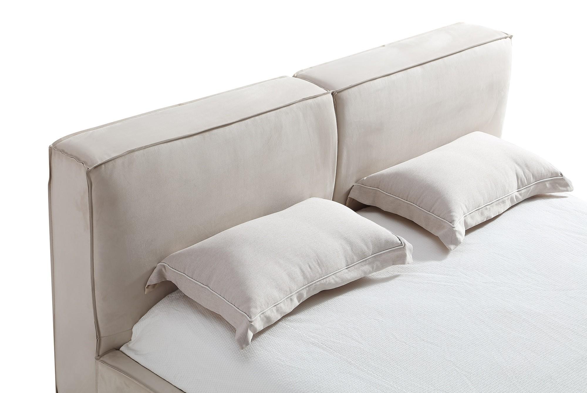 

                    
J&M Furniture Serene King Bed 18662-K Panel Bed Natural Eco-suede Purchase 
