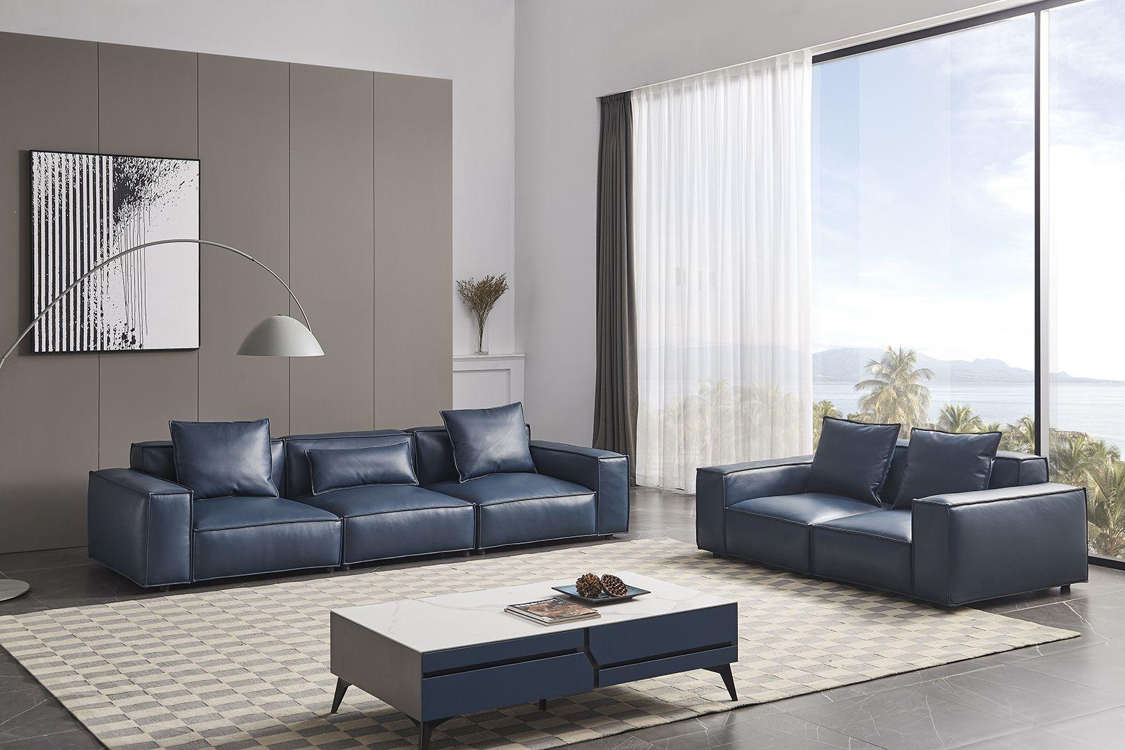 

    
Navy Blue Full Leather Sofa Set 2Pcs EK8008-NB Modern Urban
