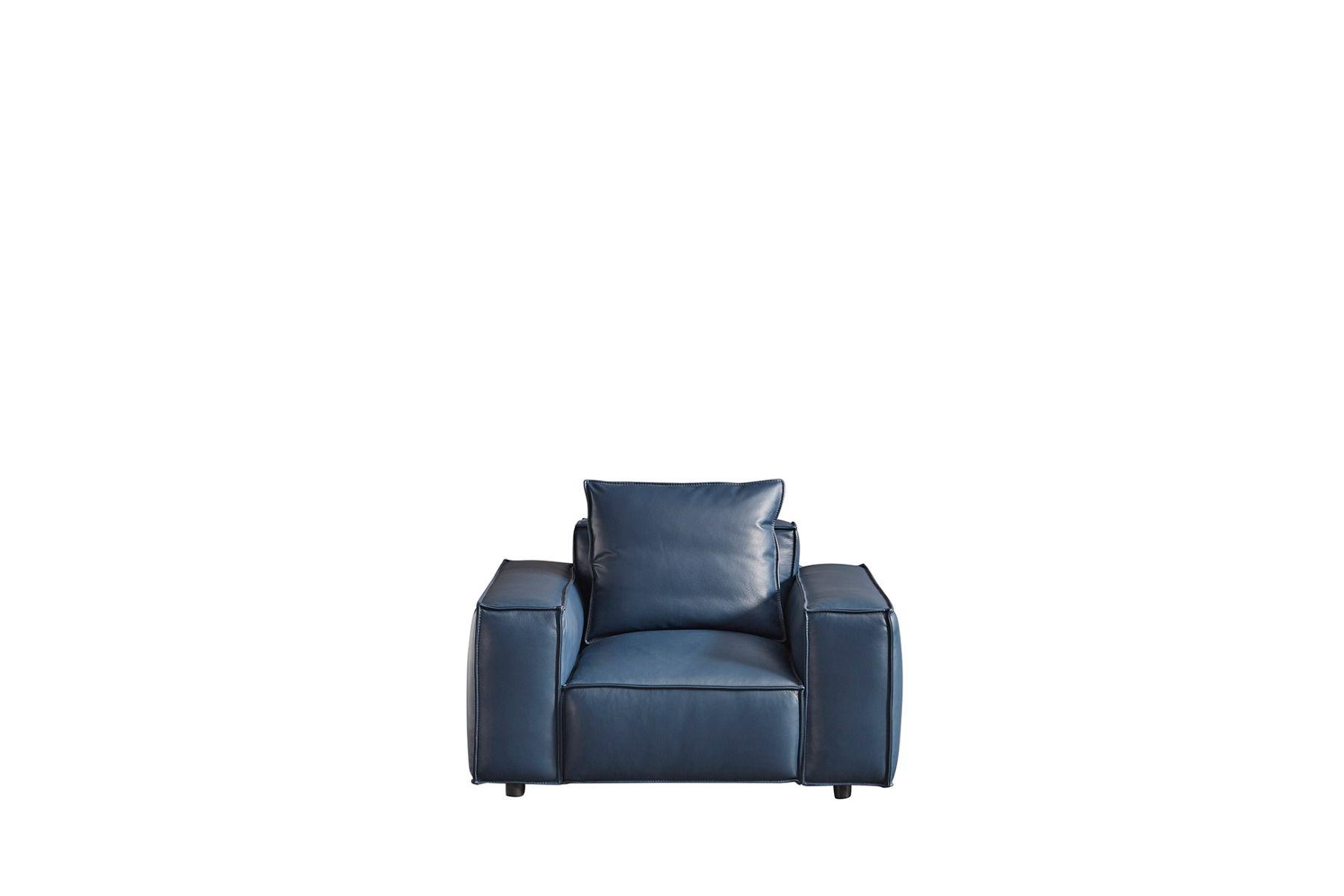 

    
 Shop  Navy Blue Top-Grain Italian Leather Sofa Set 4Pcs EK8008-NB American Eagle Urban
