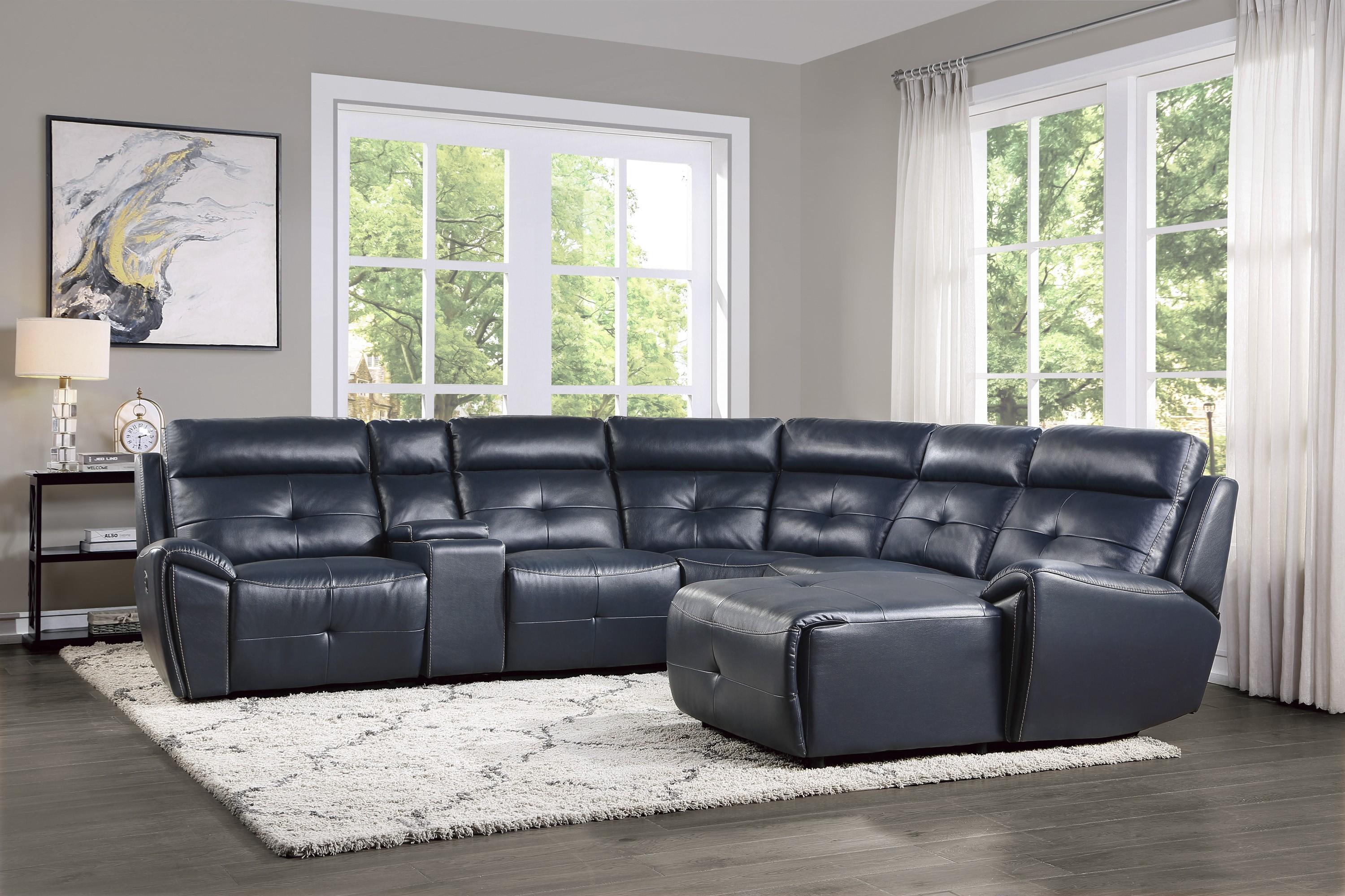 

                    
Homelegance 9469NVB*6LRRC Avenue Reclining Sectional Navy Faux Leather Purchase 
