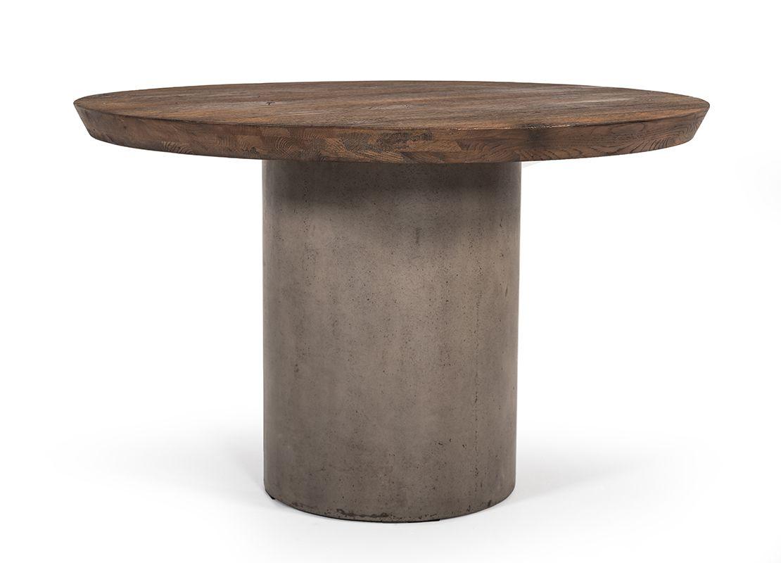 

    
Modern Oak & Concrete 47"W Round Dining Table by VIG Modrest Renzo
