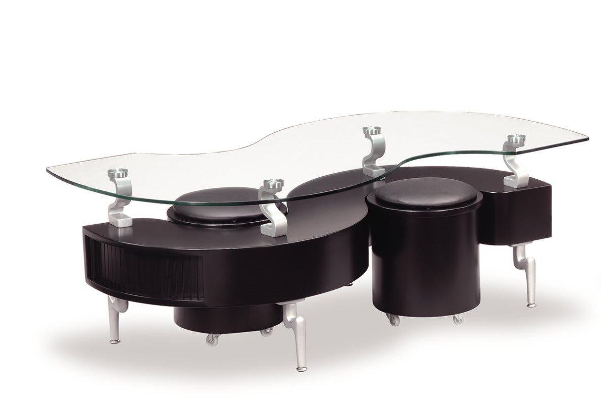 

    
Modern Occasional Tables In Black With Black Cushions 2Pcs T288BC Global United
