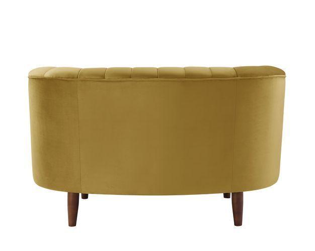 

    
 Shop  Modern Olive Yellow Velvet Sofa + Loveseat + Chair by Acme Millephri LV00163-3pcs
