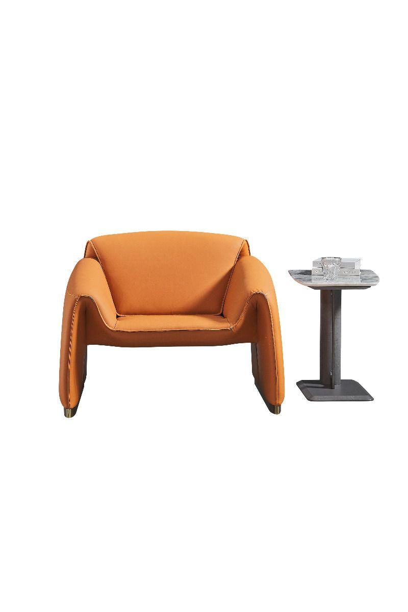 

    
Modern Orange Genuine Leather Accent Chair American Eagle EK-Y1011-ORG
