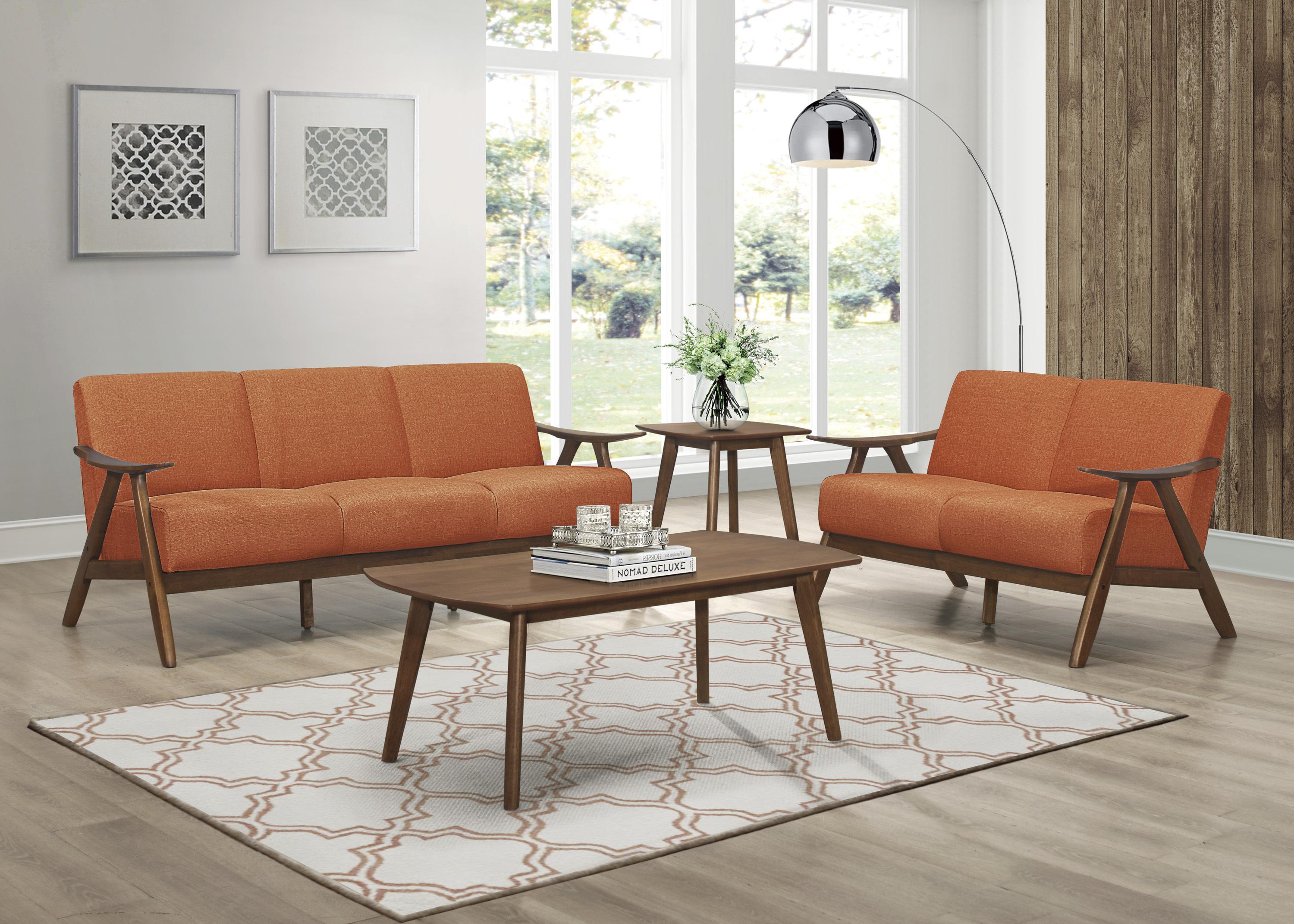 

    
Modern Orange Textured Living Room Set 2pcs Homelegance 1138RN Damala
