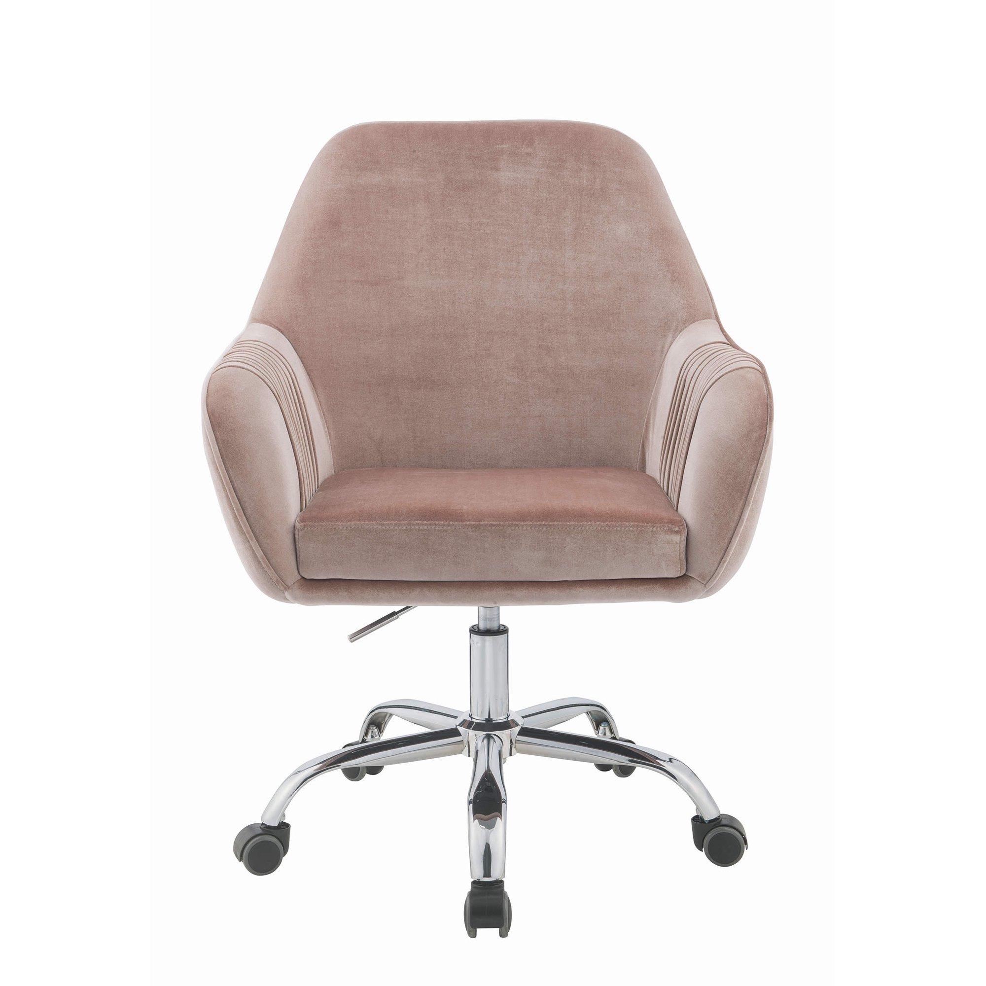 

    
Modern Peach Velvet & Chrome Office Chair by Acme Eimer 92504
