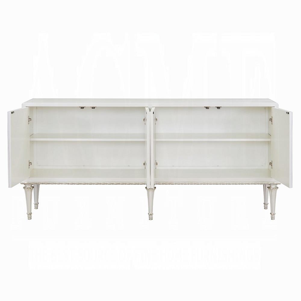 

    
Modern Pearl White Composite Wood Console Cabinet Acme Ansaldo AC02506

