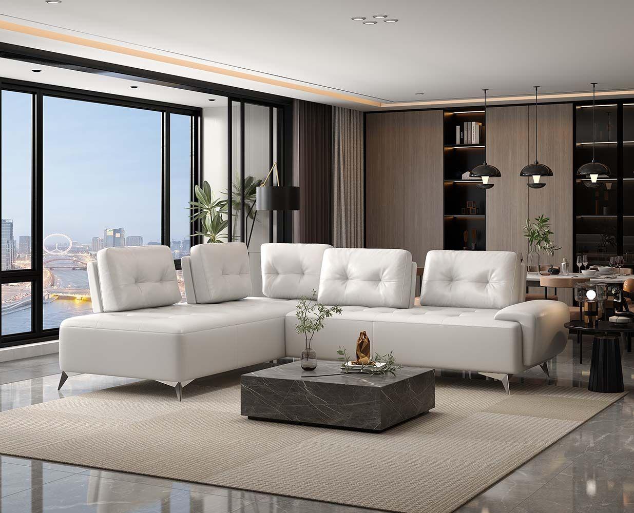 

    
Modern Pearl White Leather Sectional Sofa by Acme Turano LV00215-2pcs
