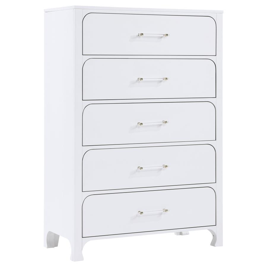 Contemporary, Modern Chest Anastasia Chest 224755-C 224755-C in Pearl White 