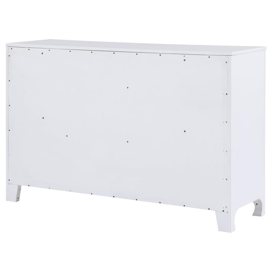 

    
 Order  Modern Pearl White Wood Dresser With Mirror 2PCS Coaster Anastasia 224753
