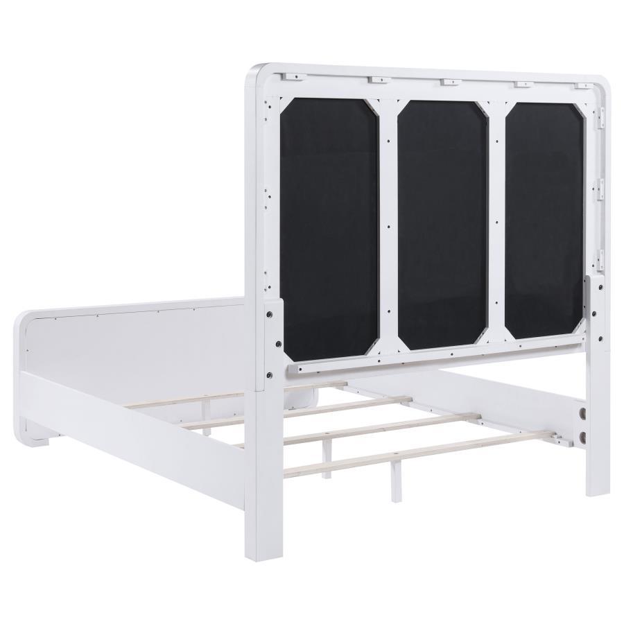 

                    
Coaster Anastasia King Panel Bed 224751KE Panel Bed Pearl White/Beige Fabric Purchase 
