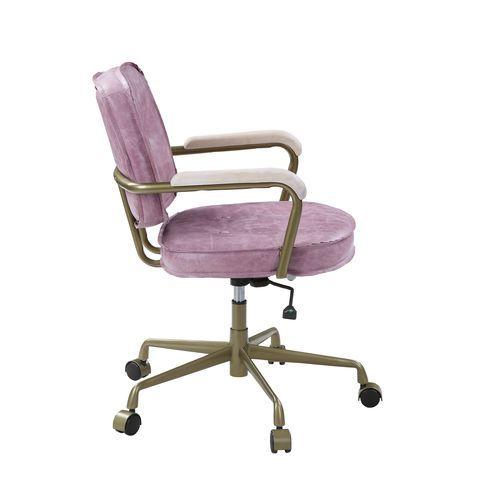 

    
OF00400 Modern Pink Top Grain Leather Office Chair by Acme Siecross OF00400

