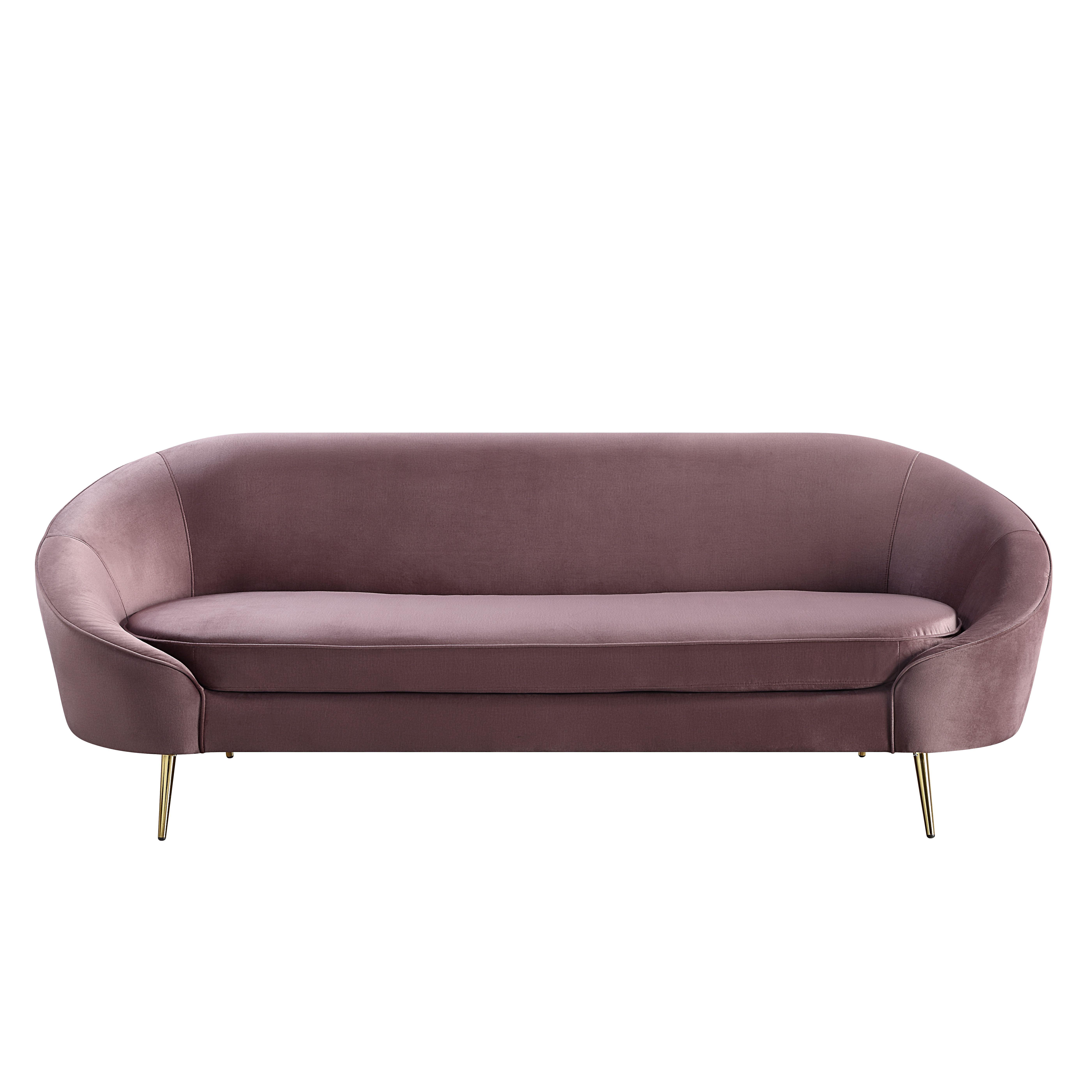 

    
Modern Pink Velvet Sofa by Acme Abey LV00205
