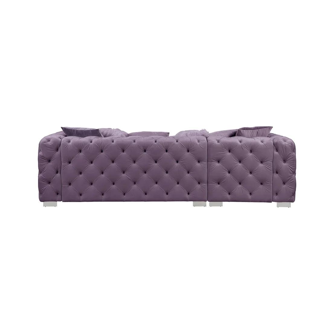 

                    
Acme Furniture Qokmis Sectional Sofa Purple Velvet Purchase 
