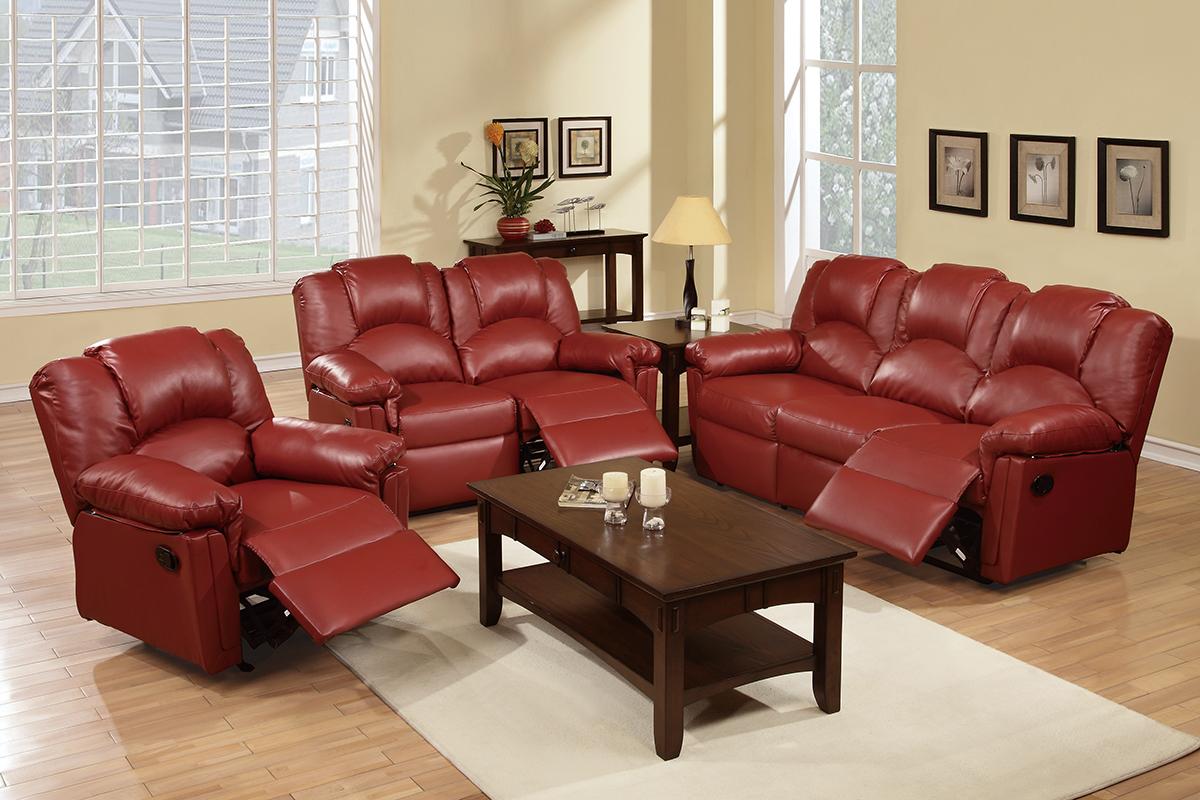 

    
Poundex Furniture F6678 Motion Sofa Red F6678
