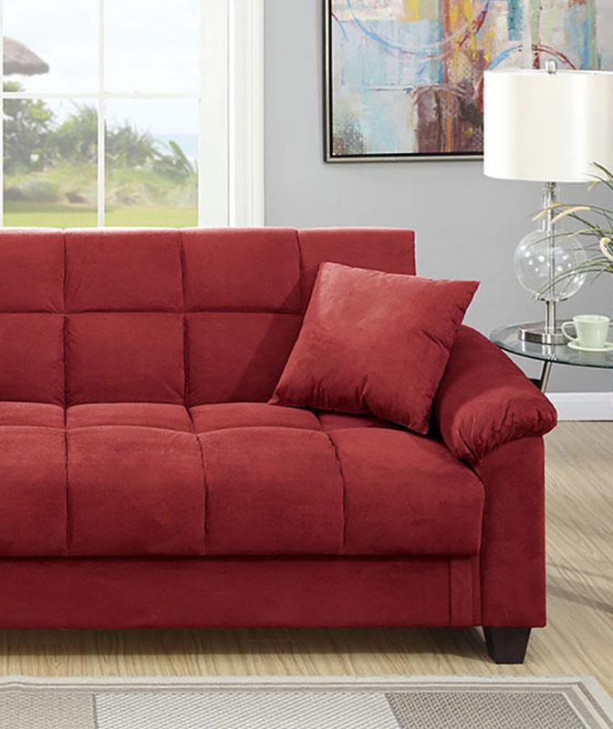 

    
Adjustable Sofa F7890 Red Fabric Poundex Modern

