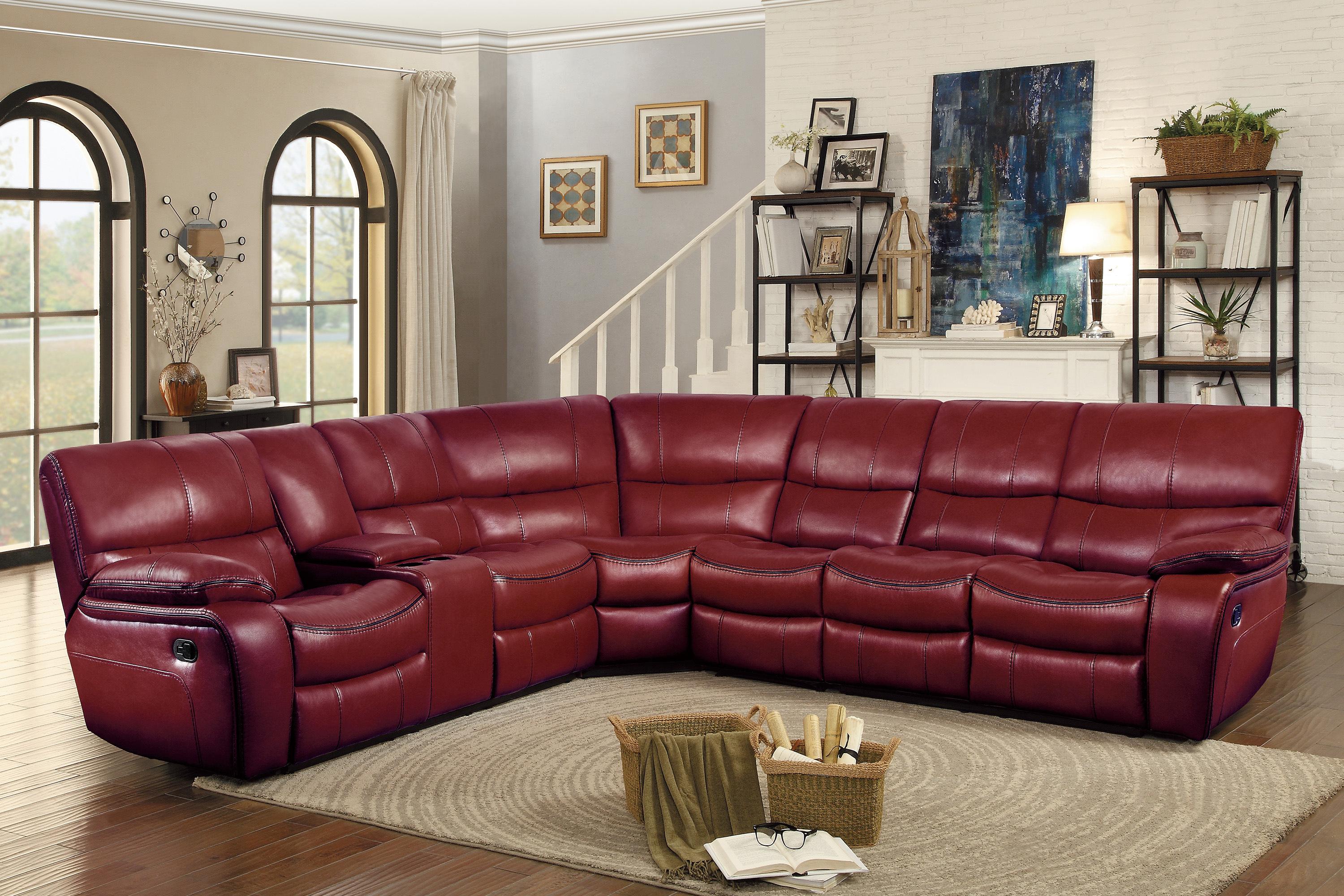 

    
Modern Red Faux Leather Armless Reclining Chair Homelegance 8480RED-AR Pecos
