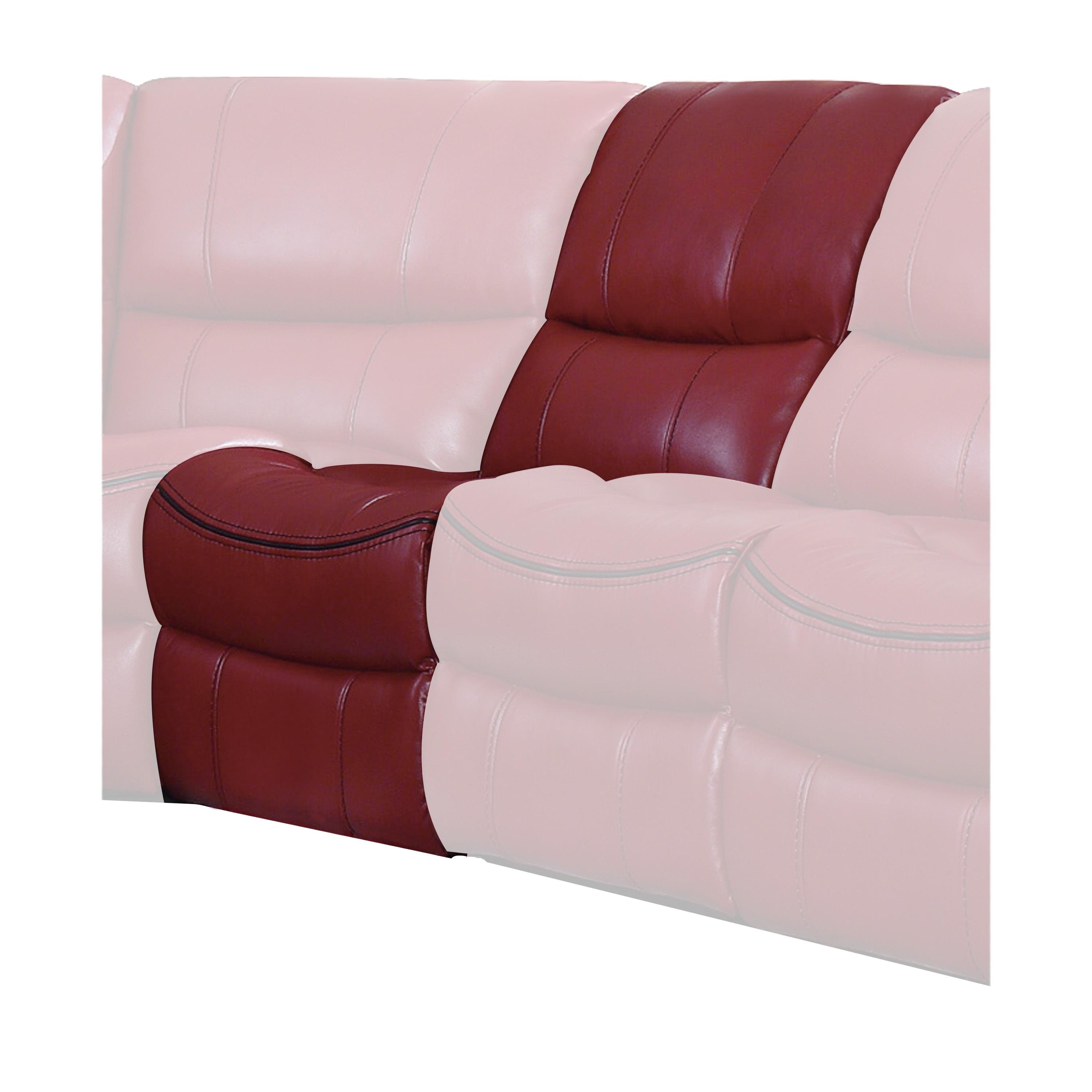 Modern Armless Reclining Chair 8480RED-AR Pecos 8480RED-AR in Red Faux Leather