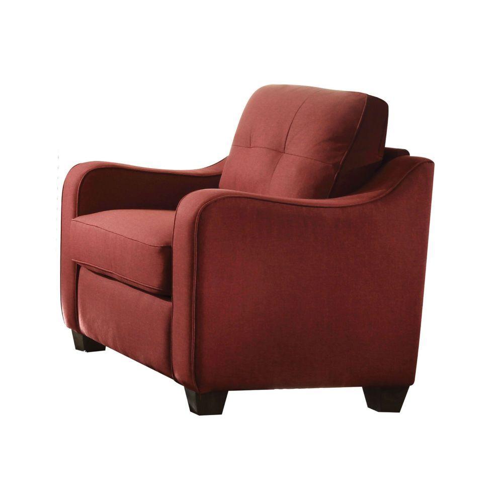 Modern Chair Cleavon II 53562 in Red Linen