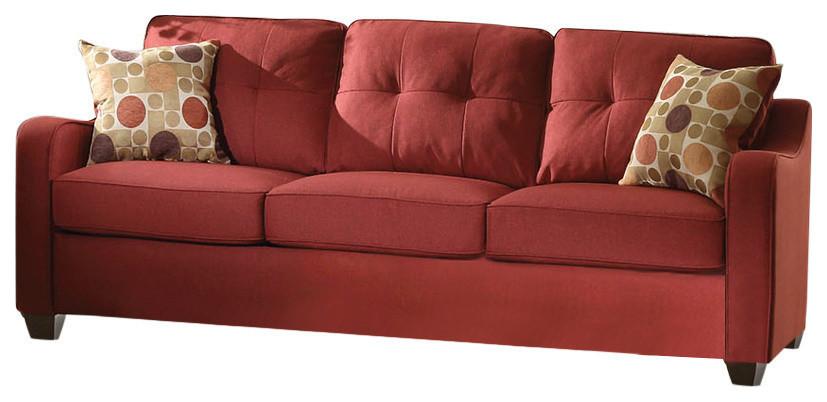 

    
Modern Red Linen Sofa + Loveseat by Acme Cleavon II 53560-2pcs
