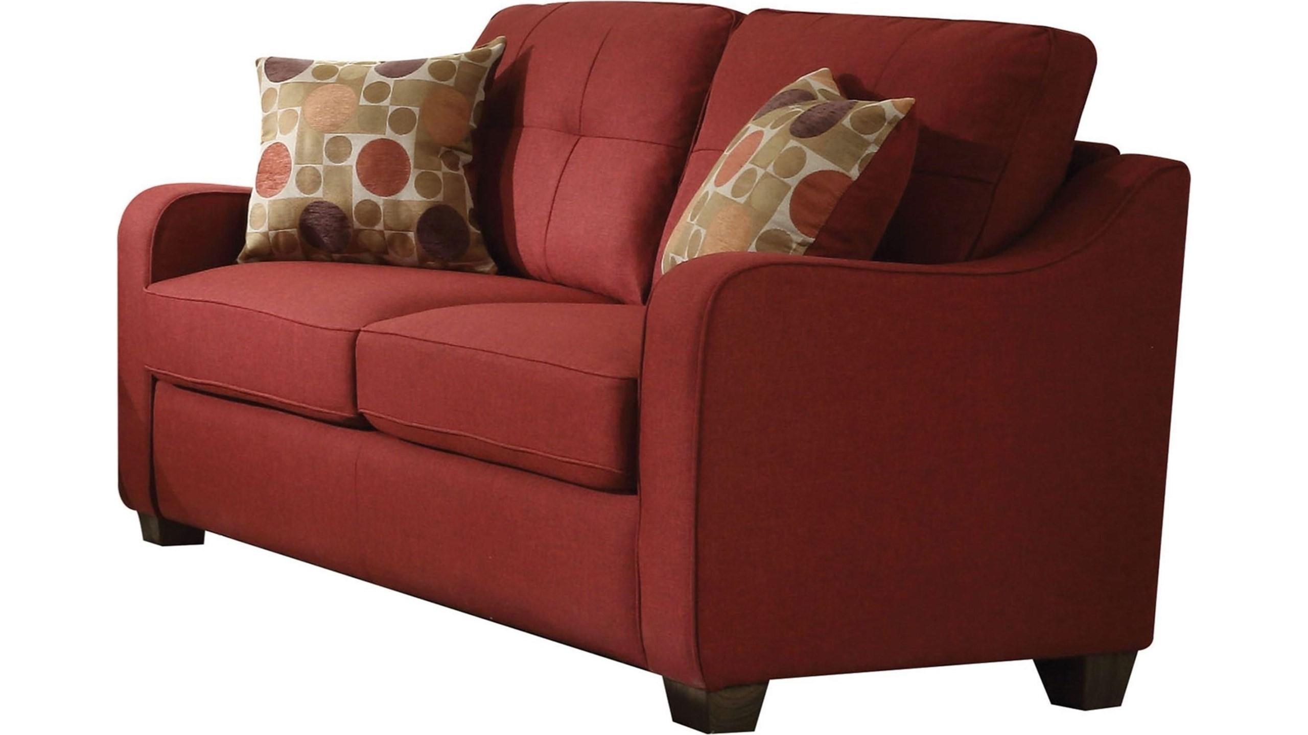 

    
Acme Furniture Cleavon II Sofa and Loveseat Red 53560-2pcs
