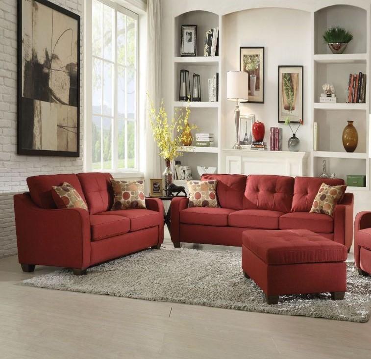

                    
Acme Furniture Cleavon II Sofa and Loveseat Red Linen Purchase 
