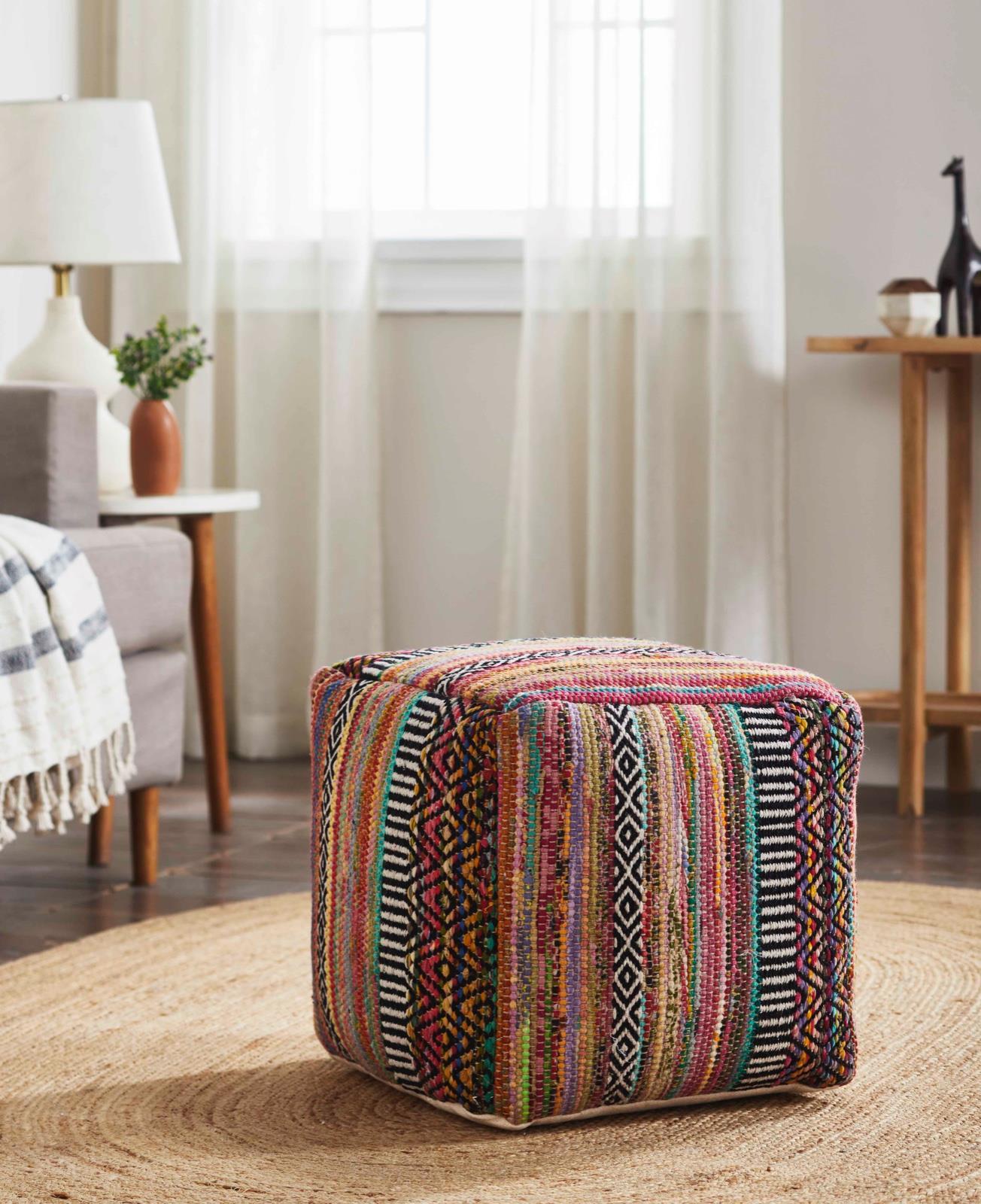 

    
Modern Red Wood Pouf Albany Living P300
