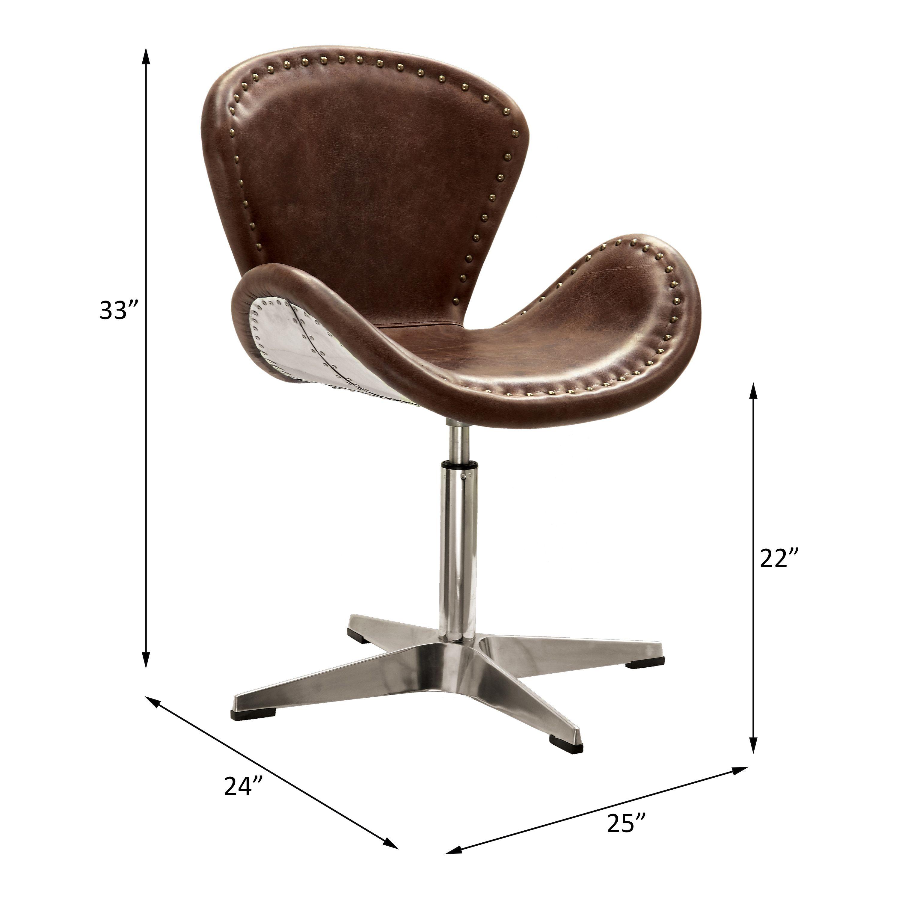

    
Modern Retro Brown Leather Swivel Chair Acme Brancaster 96554-C
