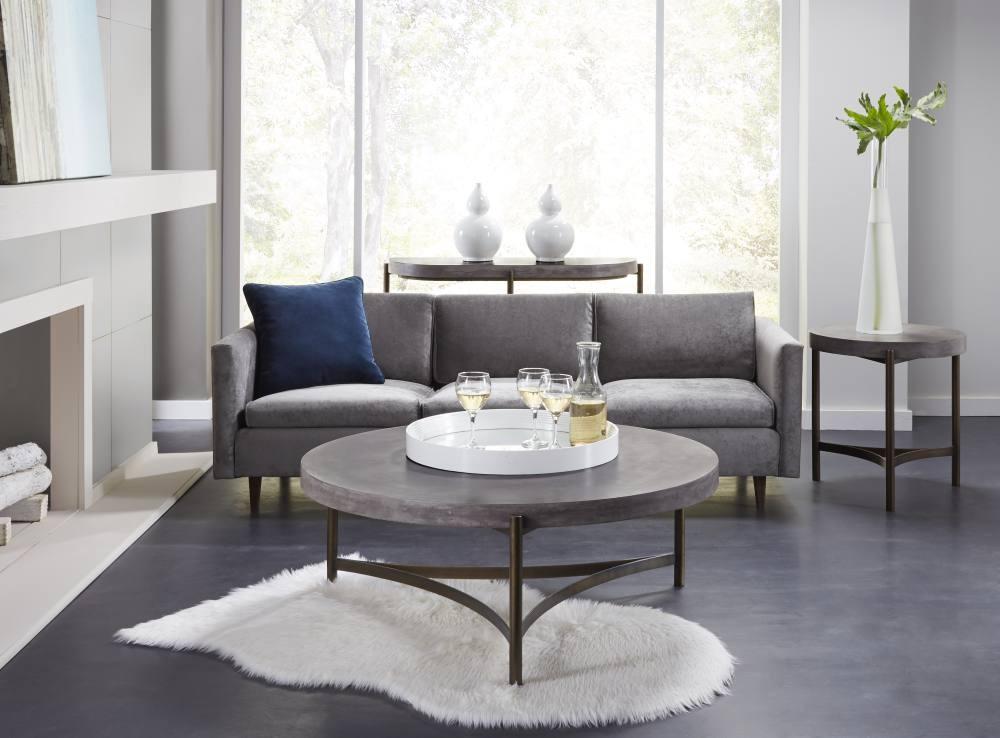 

    
Modern Round Coffee Table Set 2Pcs with Concrete Top LYON by Modus Furniture
