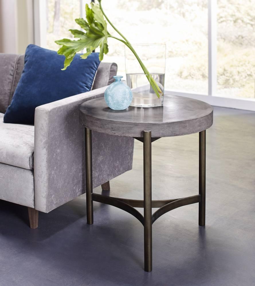 

    
Modern Round End Table with Concrete Top LYON by Modus Furniture
