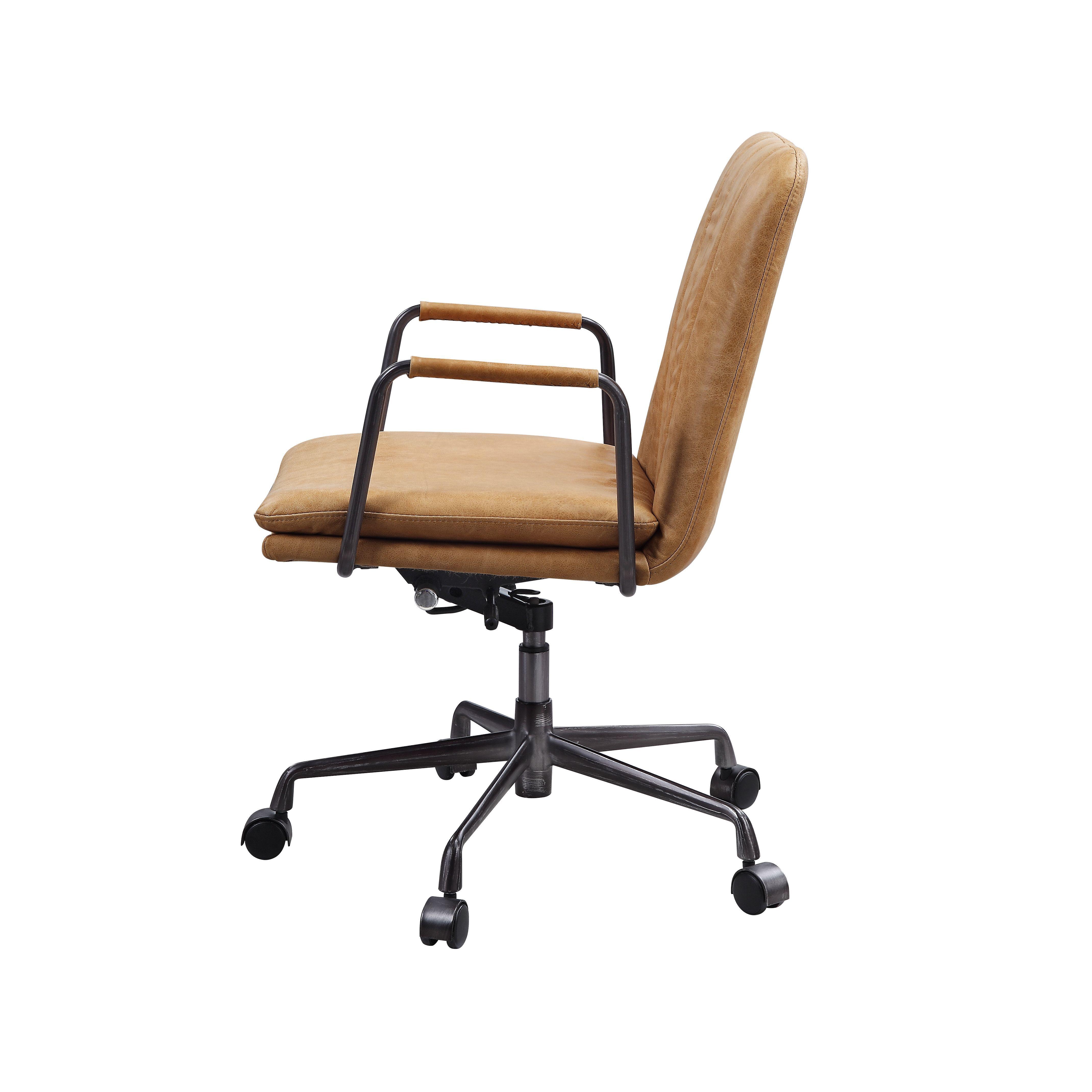 

    
Modern Rum Finish Top Grain Leather Office Chair by Acme Eclarn 93174
