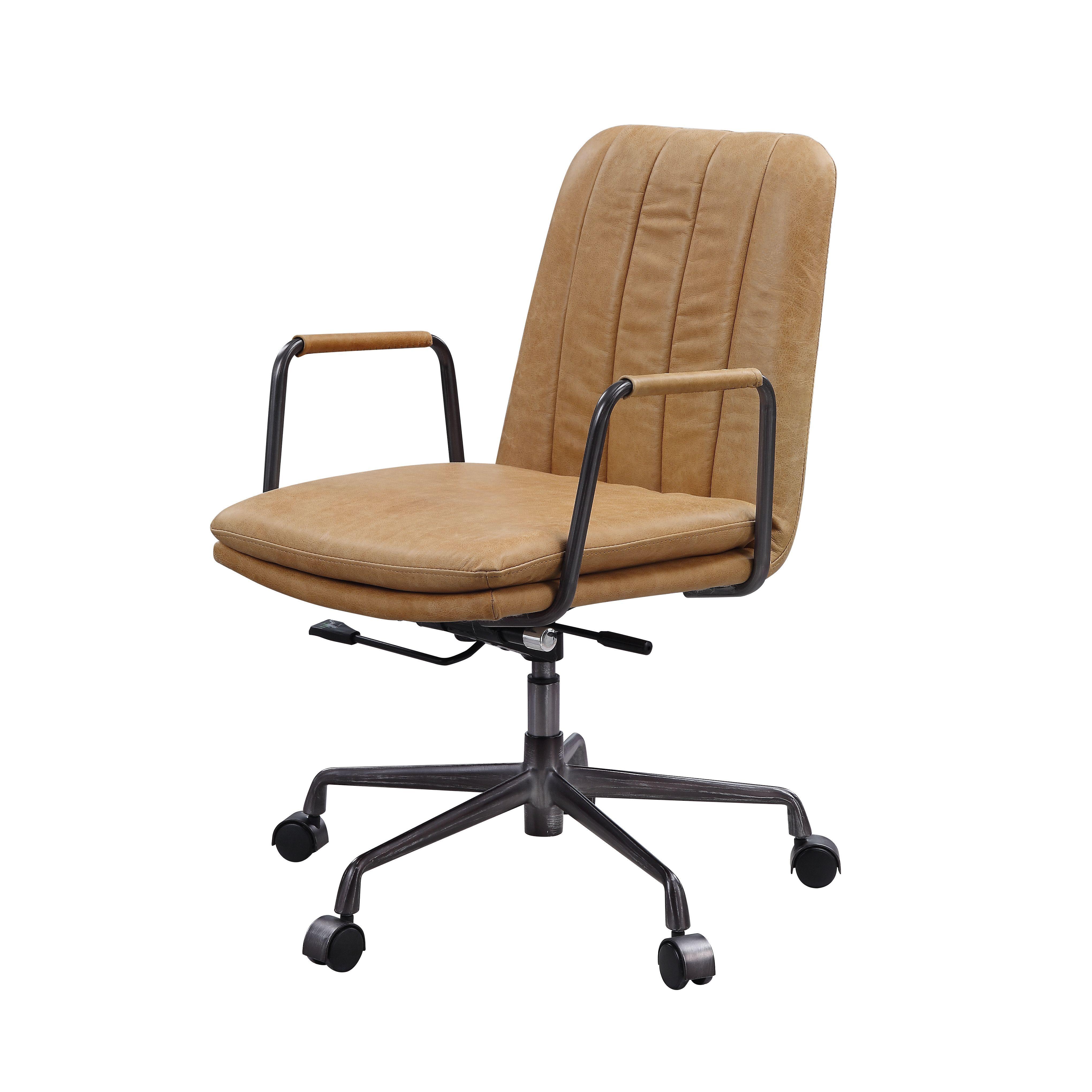 Modern Office Chair Eclarn 93174 in Brown Top grain leather